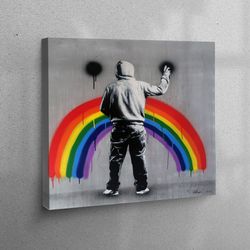 canvas wall art, 3d wall art, canvas art, sad rainbow by martin whatson, martin whatson canvas, sad rainbow poster,