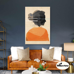 woman wall art, boho canvas art, modern wall decor, roll up canvas, stretched canvas art, framed wall art painting