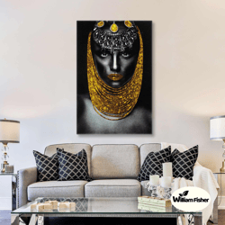 woman wall art, gold glitter lipstick, modern wall decor, roll up canvas, stretched canvas art, framed wall art painting