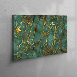 3d canvas, canvas print, canvas home decor, green and gold marble wall art, modern canvas art, abstract art canvas,
