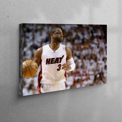 3d canvas, wall decor, large canvas, dwayne wade, famous canvas gift, dwayne wade 3d canvas, gym art, basketball player