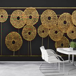 3d metallic effect wall art, contemporary wallpaper, metallic wall poster, abstract wall poster, modern wall paper, gold