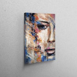 3d wall art, 3d canvas, large wall art, woman portait painting, modern woman artwork, woman canvas print, woman portait