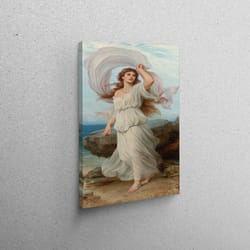 canvas decor, 3d canvas, 3d wall art, miranda the tempest, thomas francis dicksee printed, shakespeare canvas, reproduct