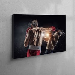 canvas decor, 3d wall art, canvas wall art, knockout poster, gym artwork, boxing glove canvas poster, sport canvas gift,