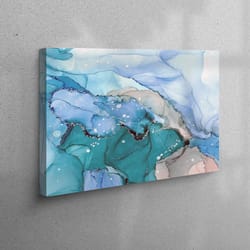canvas home decor, canvas art, 3d canvas, blue art, abstract printed, modern poster, green canvas gift, marble wall deco