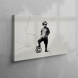 canvas home decor, canvas decor, canvas gift, graffiti canvas decor, banksy canvas art, banksy child poster, abstract ar