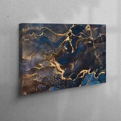 canvas home decor, canvas decor, living room wall art, navy blue and gold marble, trendy artwork, marble 3d canvas, alco