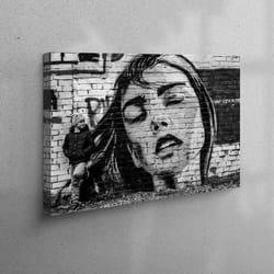 canvas home decor, canvas gift, wall decor, woan street canvas print, graffiti wall decor, girl graffiti art, abstract w