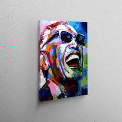 canvas home decor, canvas wall art, canvas gift, michael charles wall decor, ray charles poster, singer art canvas, famo