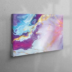 canvas home decor, living room wall art, 3d wall art, alcohol ink poster, modern 3d canvas, blue marble art, pink marble