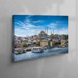 canvas home decor, wall art canvas, large wall art, landscape artwork, suleymaniye mosque 3d canvas, view canvas poster,