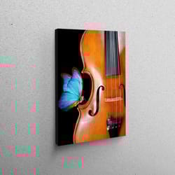 canvas home decor, wall art canvas, living room wall art, blue butterfly artwork, modern canvas, music 3d canvas, contem