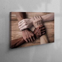 canvas home decor, wall art, canvas art, teamwork helping hands, teamwork printed, motivation canvas print, motivational