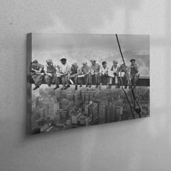 canvas home decor, wall art, wall decor, lunch atop a skyscraper, 11 men artwork, modern artwork, abstract canvas, popul