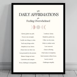 affirmation wall art for overwhelmed self positive affirmations words of affirmation canvas daily affirmations print