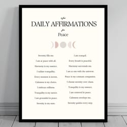 affirmation wall art for peace self love positive affirmations words of affirmation canvas daily affirmations print