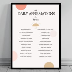 affirmation wall art for stress self love positive affirmations words of affirmation canvas daily affirmations print