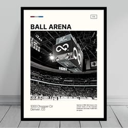 ball arena print colorado avalanche canvas black & white nhl arena canvas oil painting modern art travel print