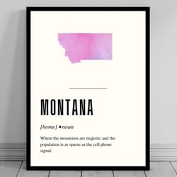 funny montana definition print montana canvas minimalist state map watercolor state silhouette modern travel word a