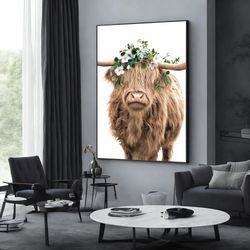 beautiful bison art, a powerful buffalo painting, bison poster, wall art canvas design, framed canvas ready to hang