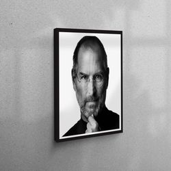 3d wall art, 3d canvas, large wall art, steve jobs, portre wall decor, celebrity artwork, famous art, steve jobs canvas