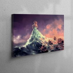 3d wall art, canvas art, wall decor, girl 3d canvas, seascape art, fantasy girl canvas, cyril rolando art, sea landscape