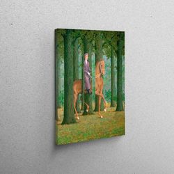 3d wall art, canvas art, wall decor, rene magritte the blank signature, reproduction canvas, horse art, equestrian canva