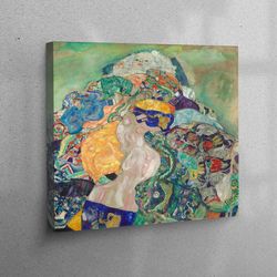 3d wall art, canvas decor, canvas wall art, gustav klimt baby cradle, gustav klimt canvas poster, reproduction printed,