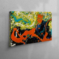 canvas art, canvas decor, large canvas, contemporary canvas gift, oil painting print, abstract canvas, orange canvas pos