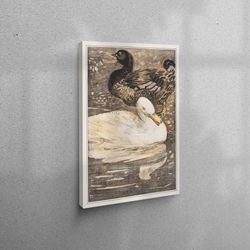 canvas home decor, large canvas, canvas, twee eenden, two ducks wall art, reproduction poster, famous art, abstract duck