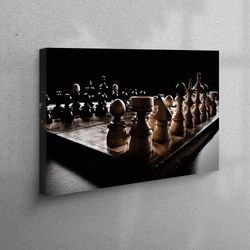 canvas home decor, large wall art, 3d wall art, chess, modern canvas decor, abstract poster, chess board photo art canva