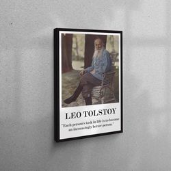 canvas print, canvas art, canvas home decor, leo tolstoy, famous quote canvas gift, famous 3d canvas, celebrity wall dec