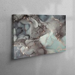 canvas print, canvas art, living room wall art, gray and blue marble, gray marble canvas art, shimmery art, luxury marbl
