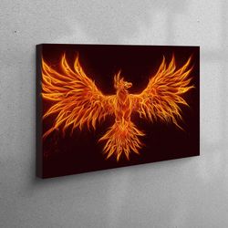 canvas print, wall art canvas, canvas gift, phoenix bird printed, abstract 3d canvas, modern artwork, character artwork,