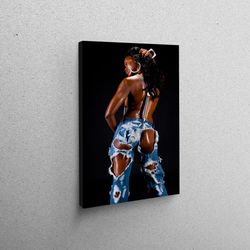 canvas print, wall art, wall decor, sexy african woman, sensual printed, sensual canvas art, black woman art, erotic wom