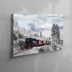 canvas wall art, 3d canvas, 3d wall art, railroad art canvas, forest canvas gift, landscape artwork, view canvas gift, t