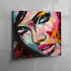 canvas wall art, 3d wall art, wall decor, girl 3d canvas, face art, contemporary art canvas, portrait artwork, woman wal