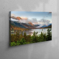 canvas wall art, canvas decor, large canvas, saint mary lake landscape canvas, glacier national park canvas art,