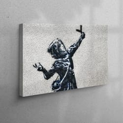 canvas wall art, canvas decor, wall art, girl graffiti poster, street 3d canvas, banksy printed, painting canvas poster,