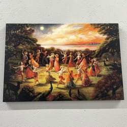 canvas wall art, canvas home decor, wall art canvas, rasa lila dance of radha krishna, radha krishna canvas decor, india