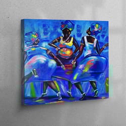 canvas wall art, canvas home decor, wall decor, three black women, trendy 3d canvas, abstract woman canvas, ethnic print