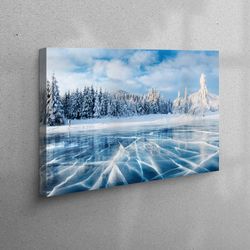 framed wall art, view canvas decor, winter scenery, nature landscape artwork, custom wall decor, canvas print, landscape