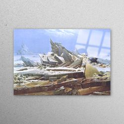 glass wall art, tempered glass, glass printing, sea of ice, abstract seascape glass decor, wave rock glass wall art,