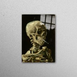 glass wall art, wall art, wall decoration, skull wall art, skeleton tempered glass, van gogh glass, van gogh skull wall