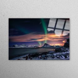 glass wall art, wall decor, glass, night sky glass wall art, colorful sky glass art, sky glass art, nature tempered glas
