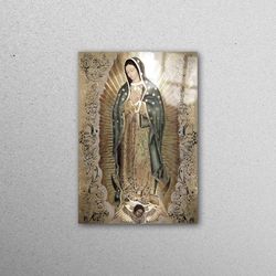 glass wall art, wall decor, wall decoration, the virgin of guadalupe, lady glass art, catholic glass wall, religious gla