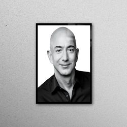 glass wall decor, glass art, glass printing, jeff bezos, portrait glass decor, portre tempered glass, famous quote wall