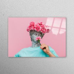 glass wall decor, glass art, glass printing, sculpture glass wall art, bust tempered glass, modern tempered glass, abstr