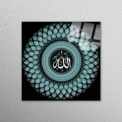 glass wall decor, glass art, glass wall art, asma-ul husna, modern wall decoration, islamic wall art, muslim home glass